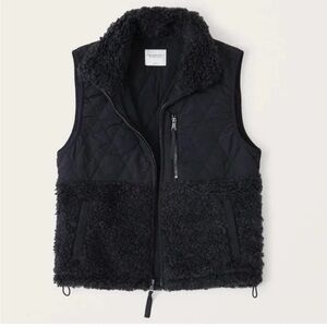 Abercrombie & Fitch Cropped Two-Tone Sherpa Vest Size XS